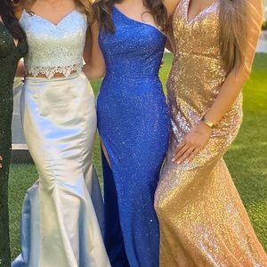 Selling blue prom dress because I don’t need it anymore. Size 2!